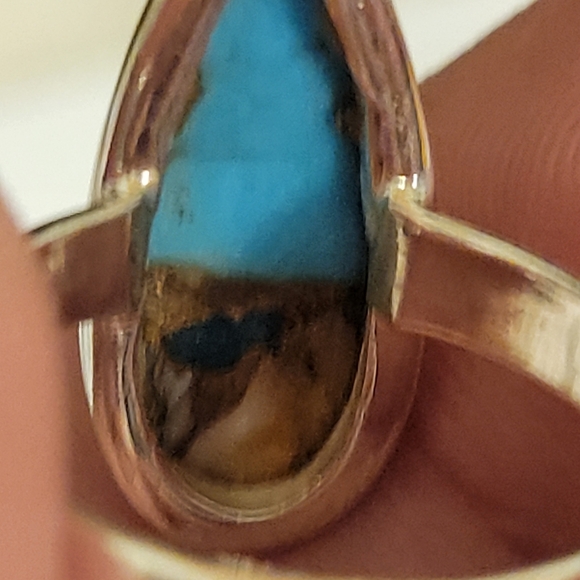 GENUINE Spiny Oyster & Arizona Turquoise 925 Silver Ring Jewelry s.7 - Picture 3 of 11